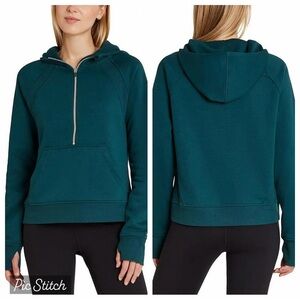Danskin Ladies' Half Zip Teal Green Women's Hoodie